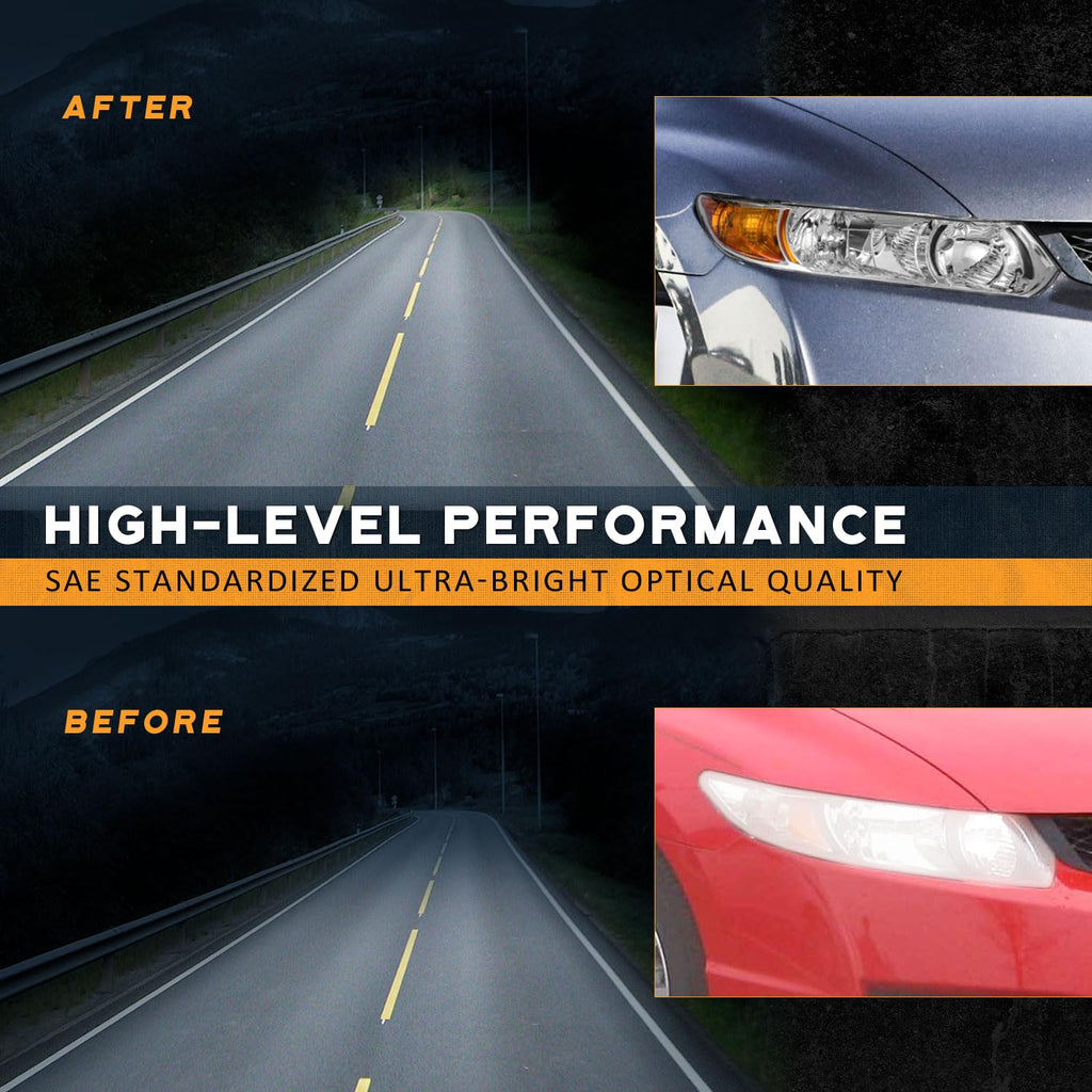 Headlight Assembly Pair Chrome Housing Amber Reflector Z47669