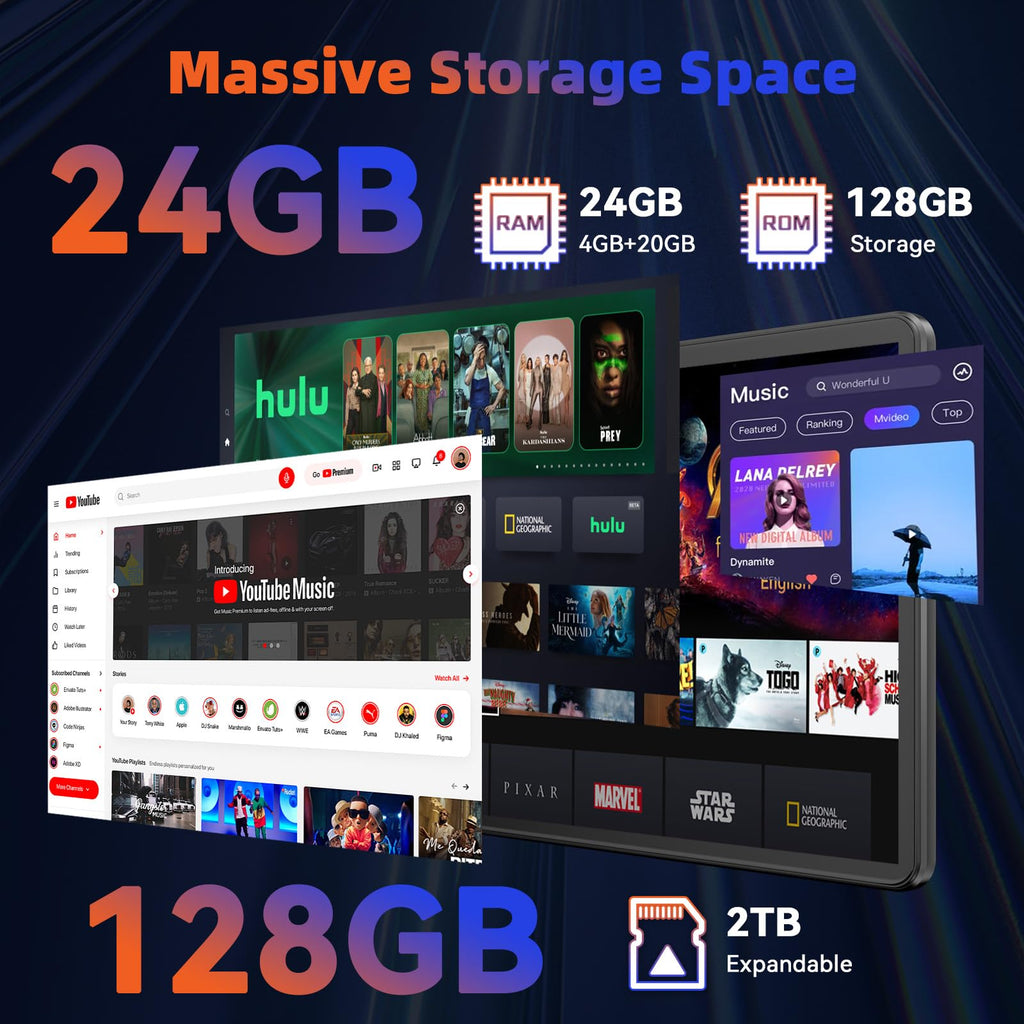 10.1 inch Android Tablet with 26GB RAM 128GB ROM W825