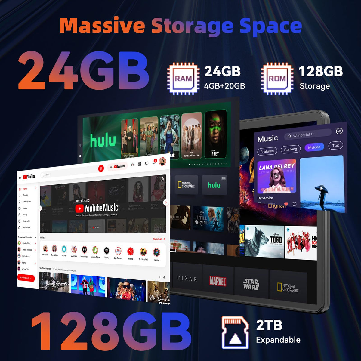 10.1 inch Android Tablet with 26GB RAM 128GB ROM W825