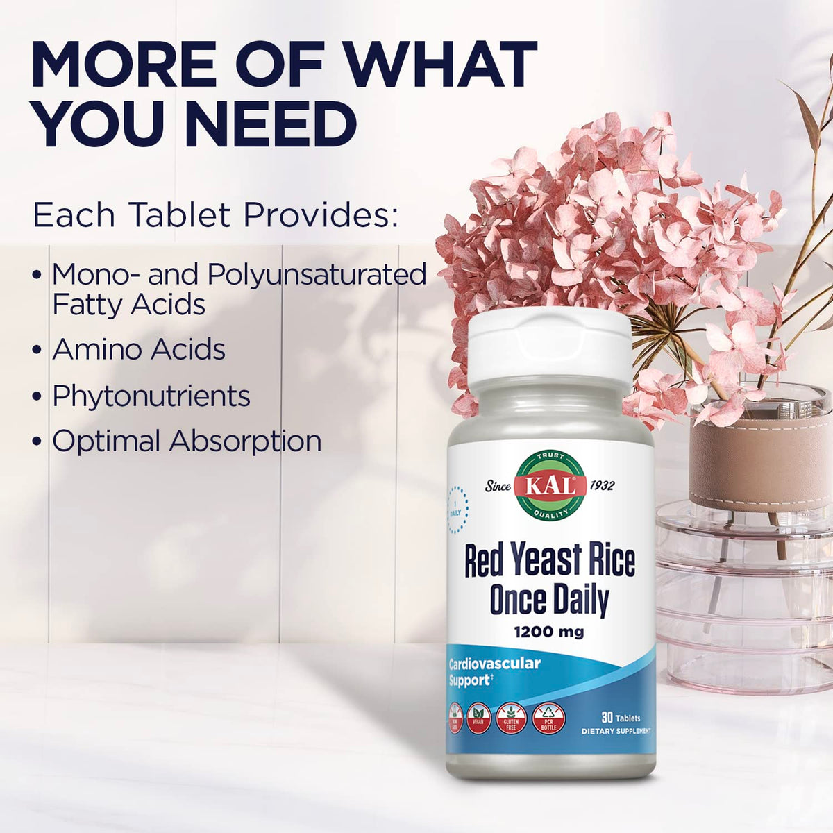 Red Yeast Rice 1200mg Vegan Gluten Free 30 Tablets G61978