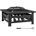 32 Inch Square Wood Burning Fire Pit Table Q5325