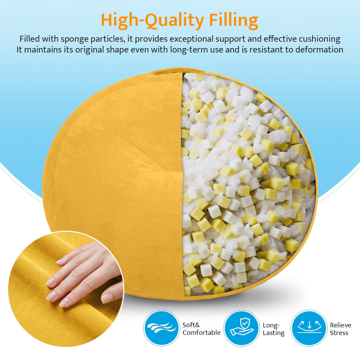 Kids Bean Bag Chair with Armrests N729