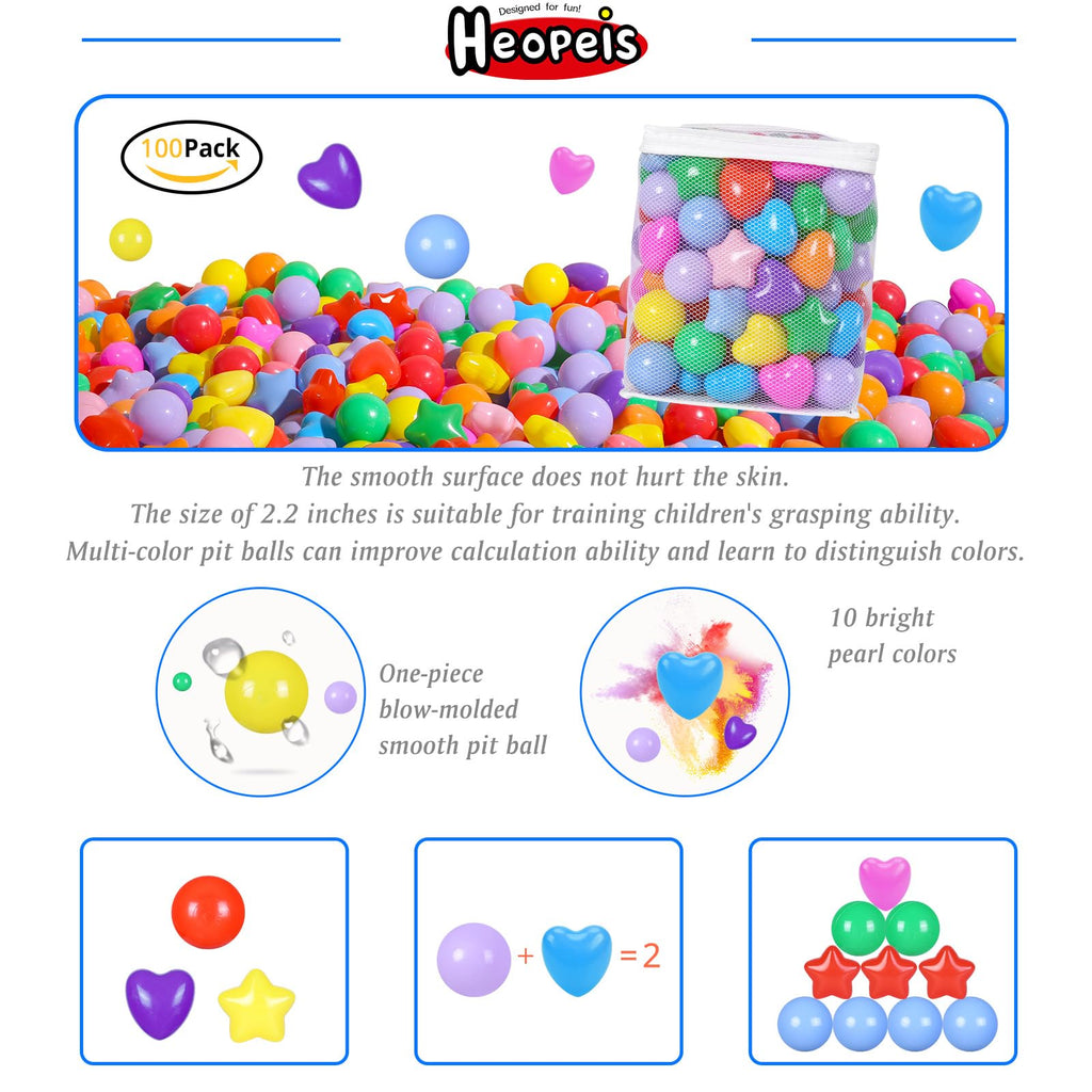 Pack of 100 200 500 BPA Free Non-Toxic Crush Proof Play Balls B4346