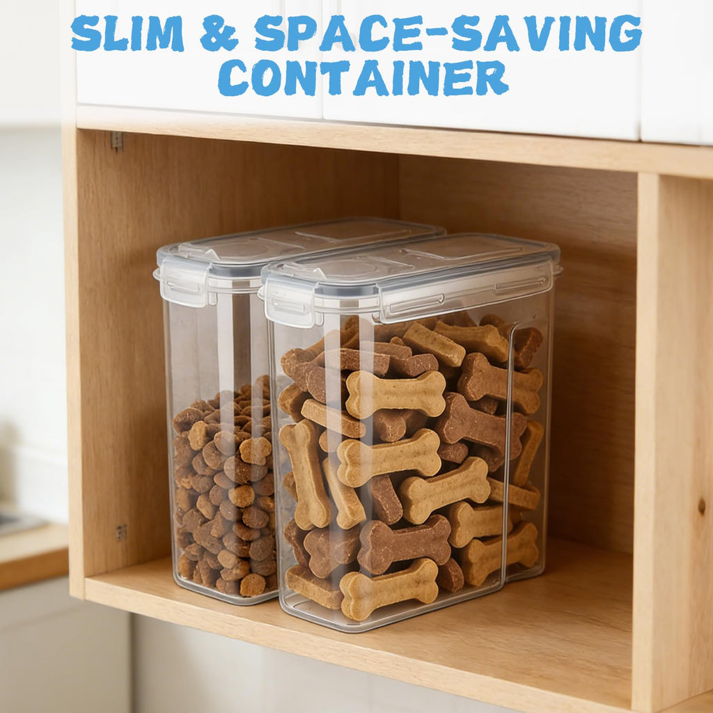 2 Pack Airtight Pet Food Storage Container with Lid, Scoop and Measuring Cup G856