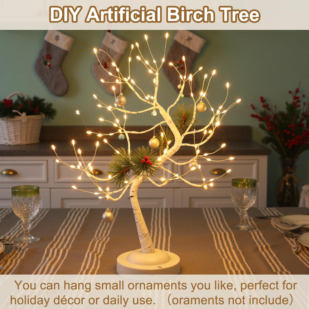 Warm White 108 LED Artificial Birch Tree Lights I884078