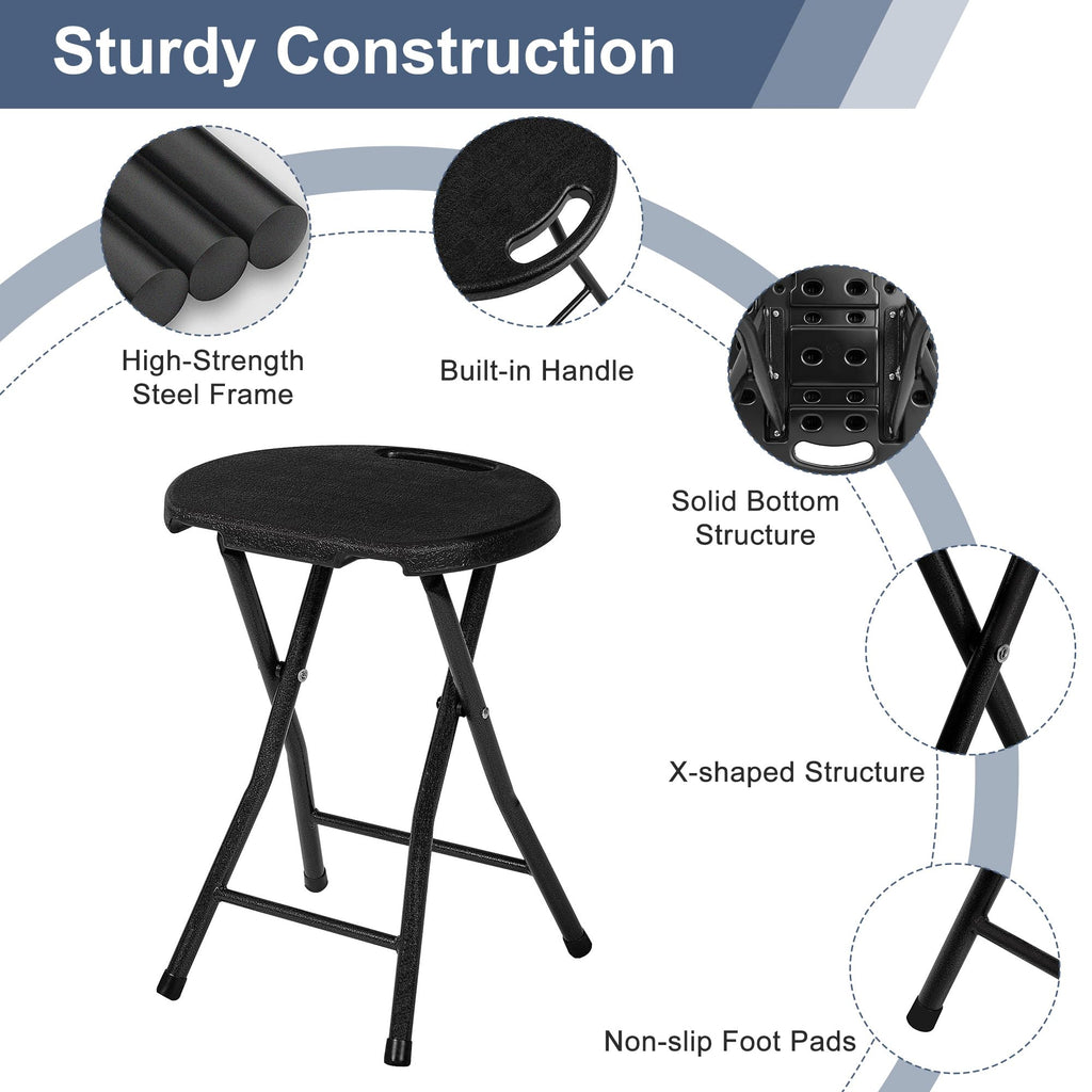 Black Folding Stool with Handle Z33166