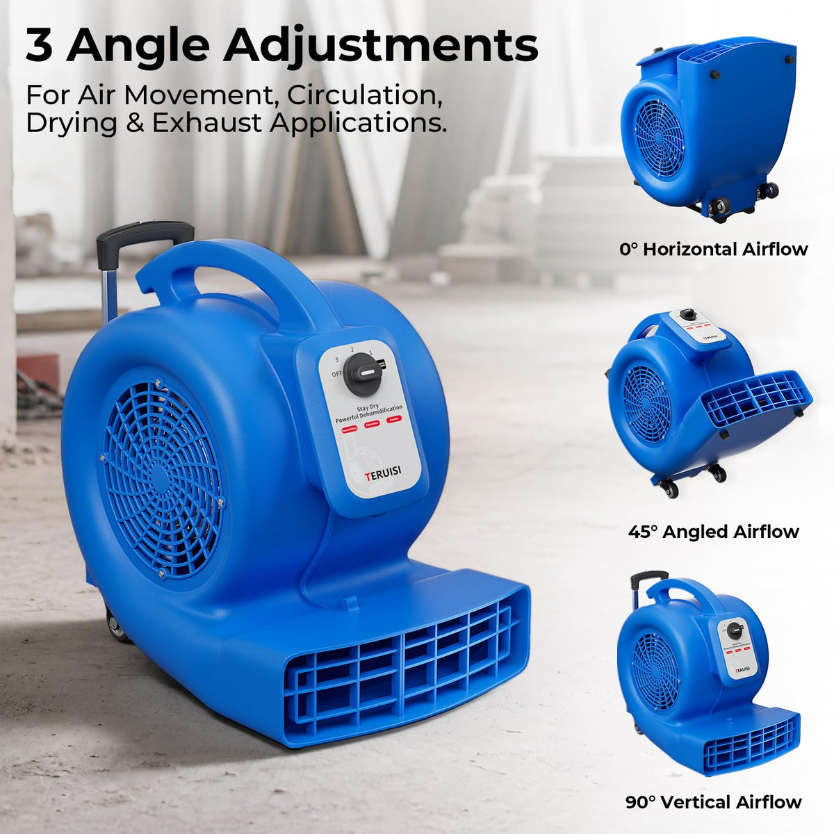 1/2 HP 1800 CFM 3 Speed Air Mover Blower Fan M880