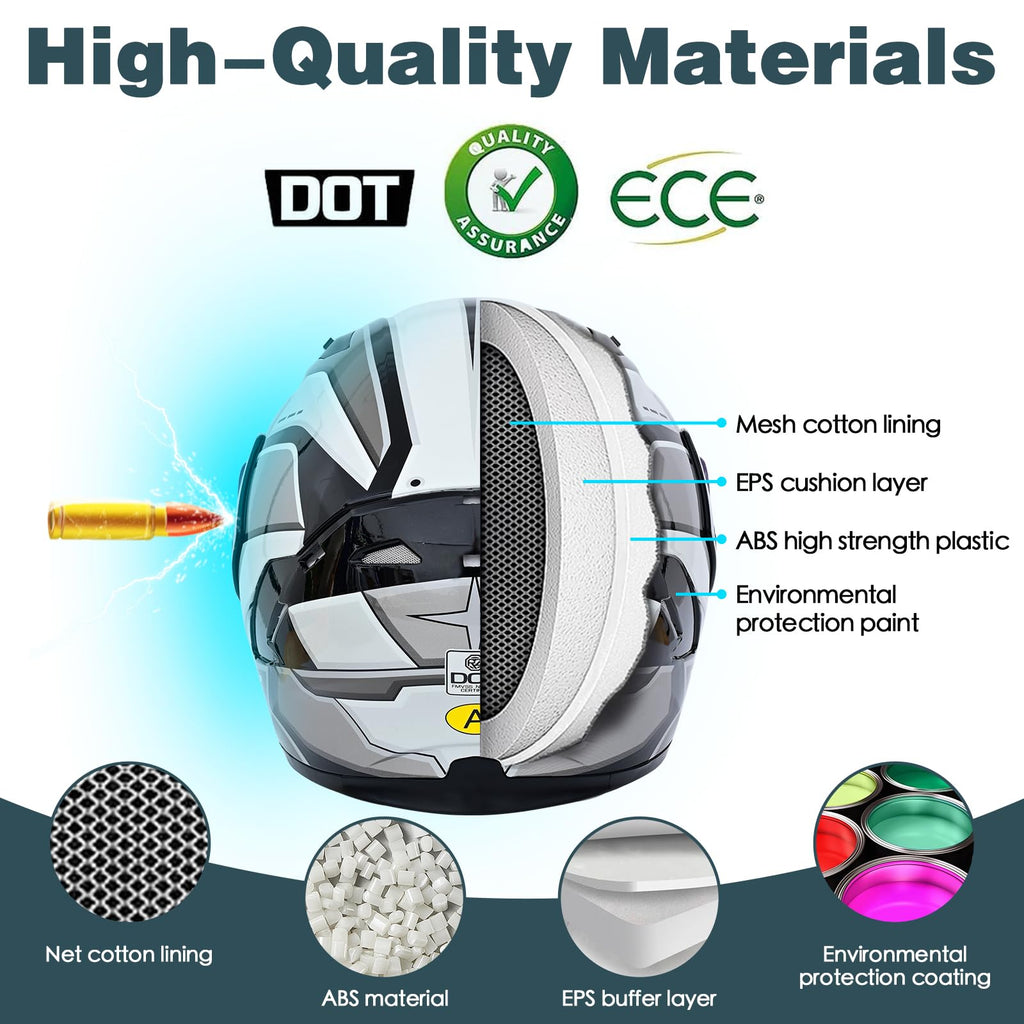 DOT Approved Flip Up Full Face Modular Motorcycle Helmet with Dual Visor O80219