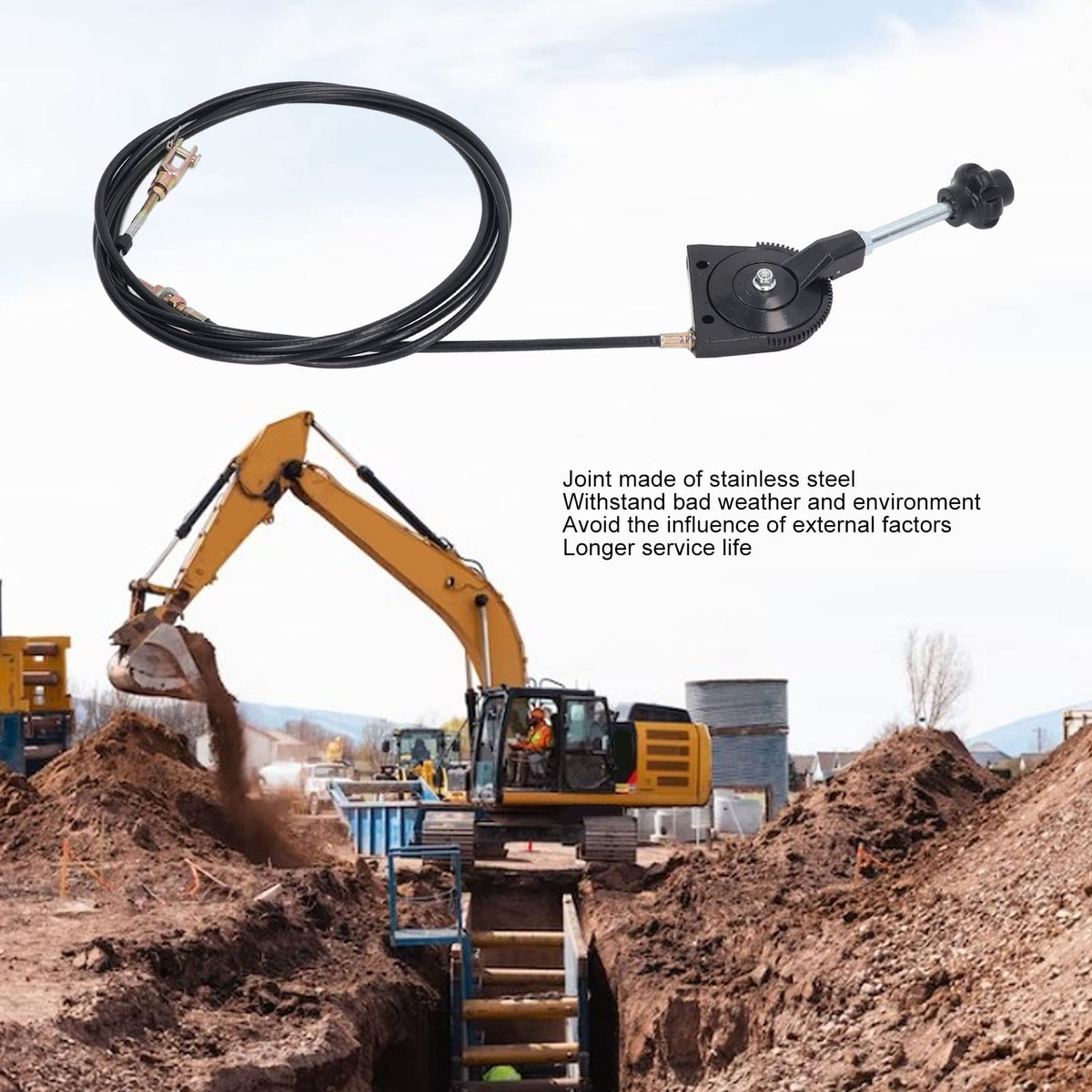 Excavator Throttle Cable 3.5M Manual Throttle Control Cable M2671