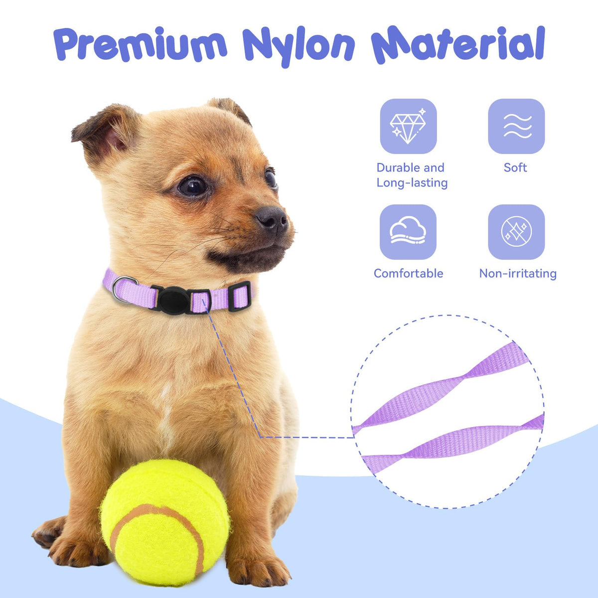 Soft Nylon Puppy Collars 12pcs Y389