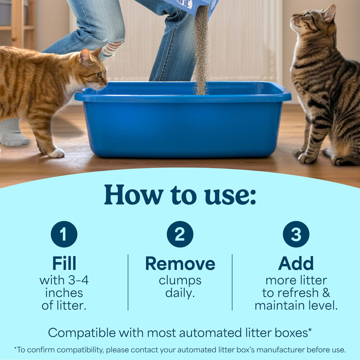 Unscented Multi Cat Clumping Litter, 18.5lb, 2Pk B860