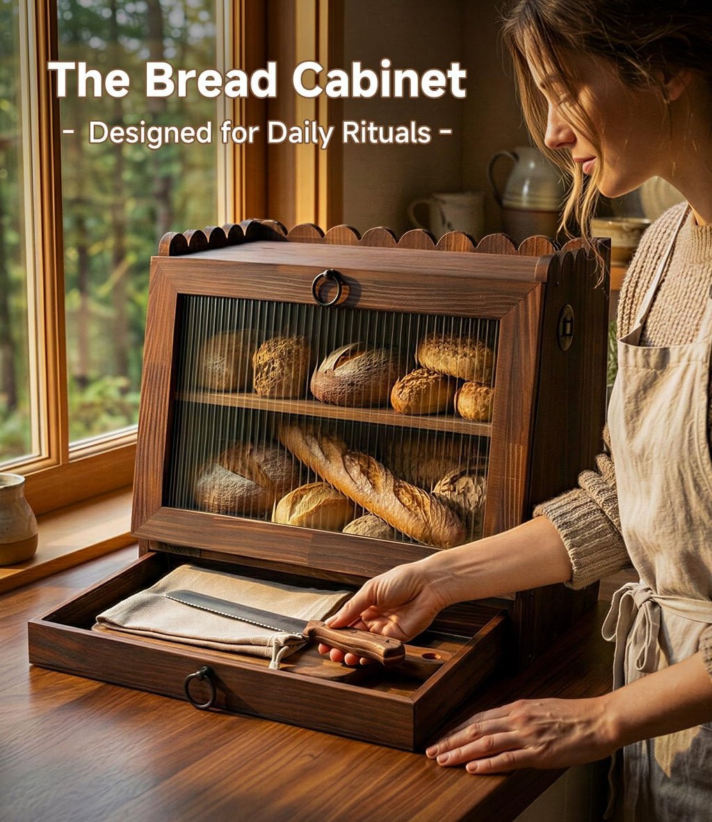 Wooden Double Layer Bread Box T96300