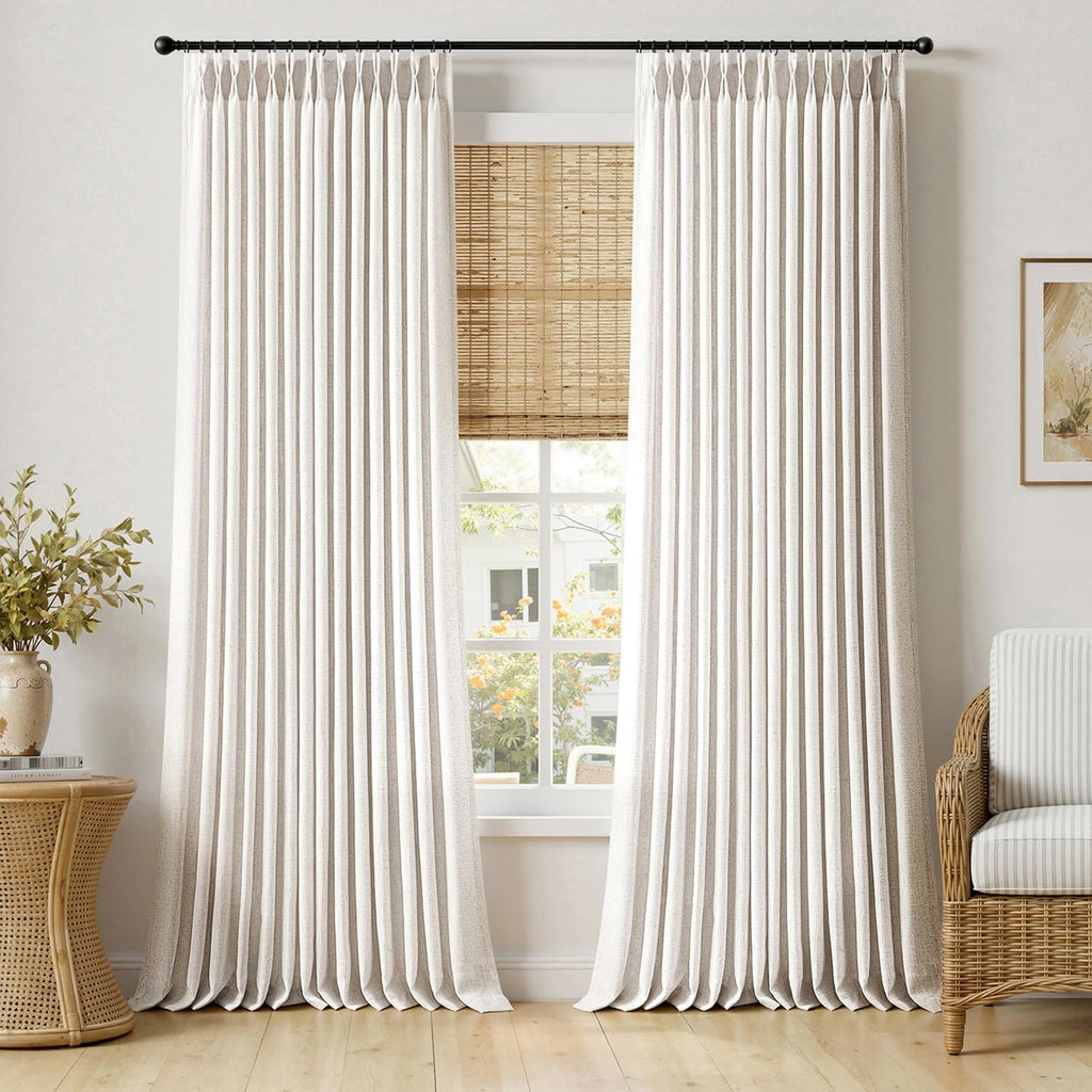 120 Inches Long 2 Panels Linen Curtains M955543