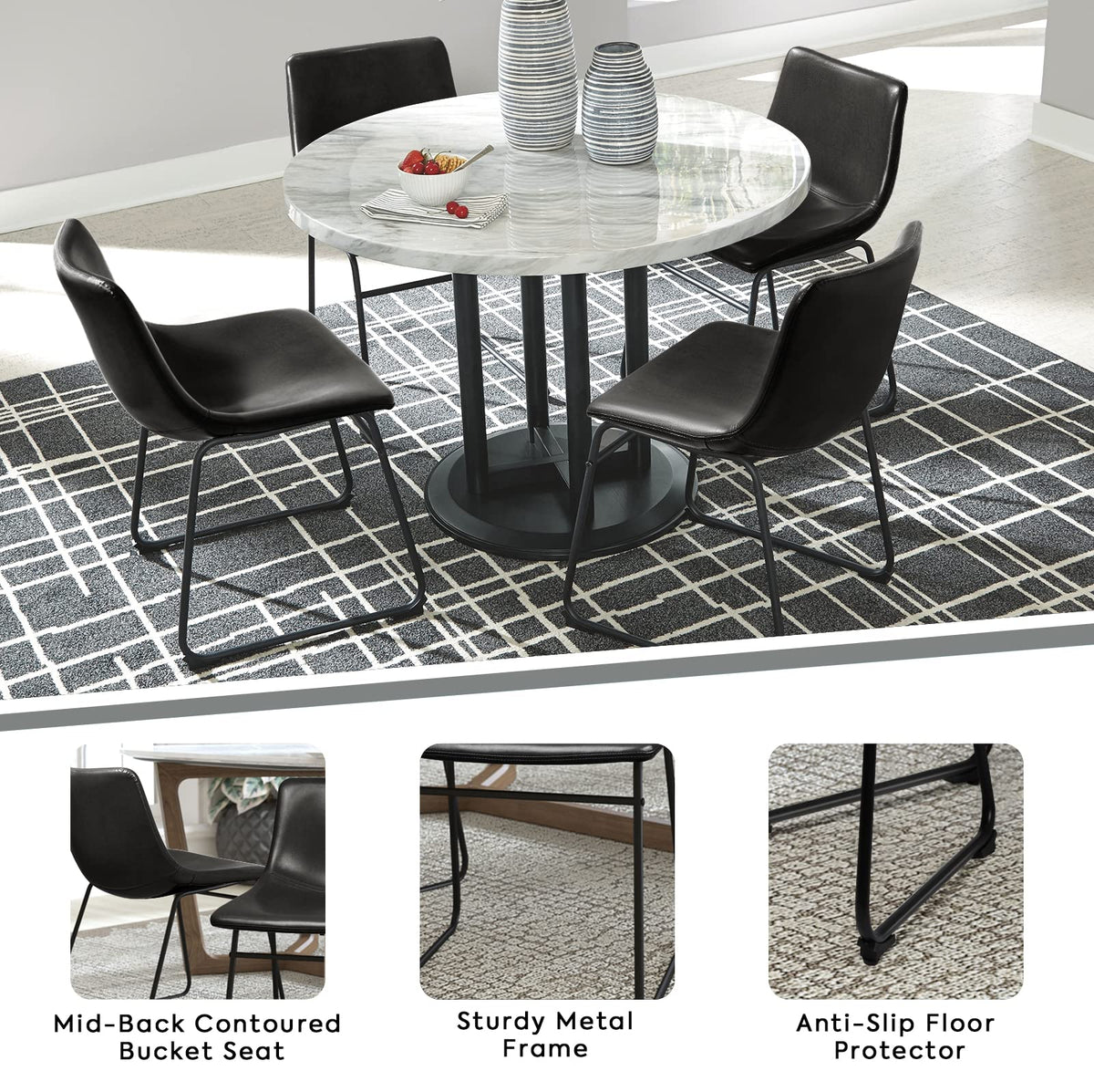 Faux Leather Bar Stools Set of 2 Q49141