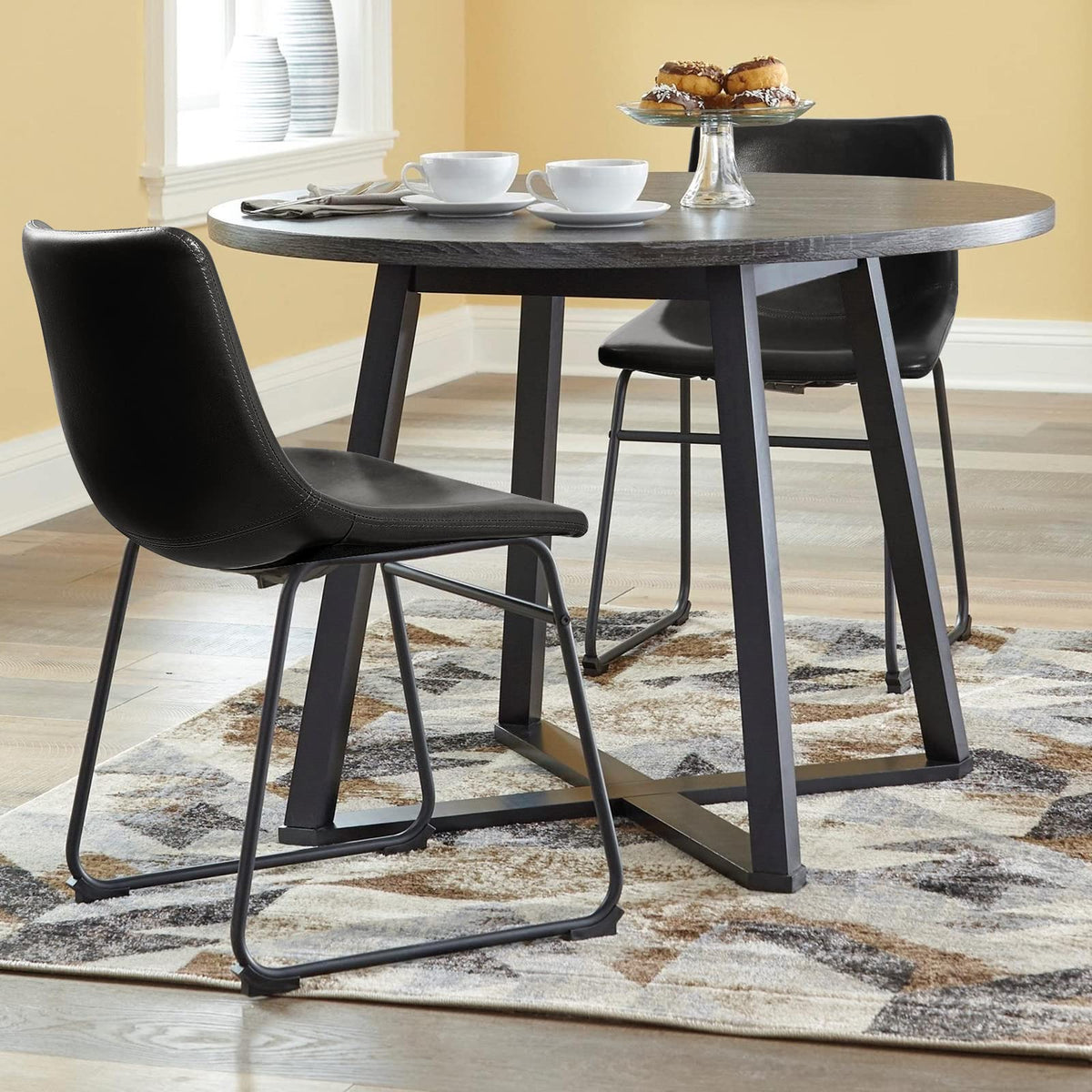 Faux Leather Bar Stools Set of 2 Q49141