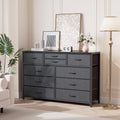 10 Drawer Fabric Dresser with Wood Top J77447