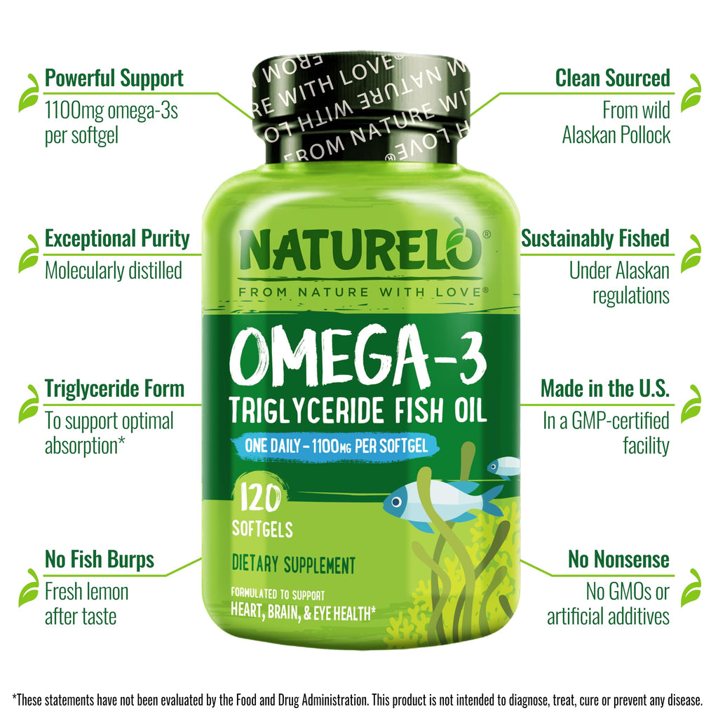 Omega 3 Fish Oil Supplement 1100mg 120 Softgels Z81092