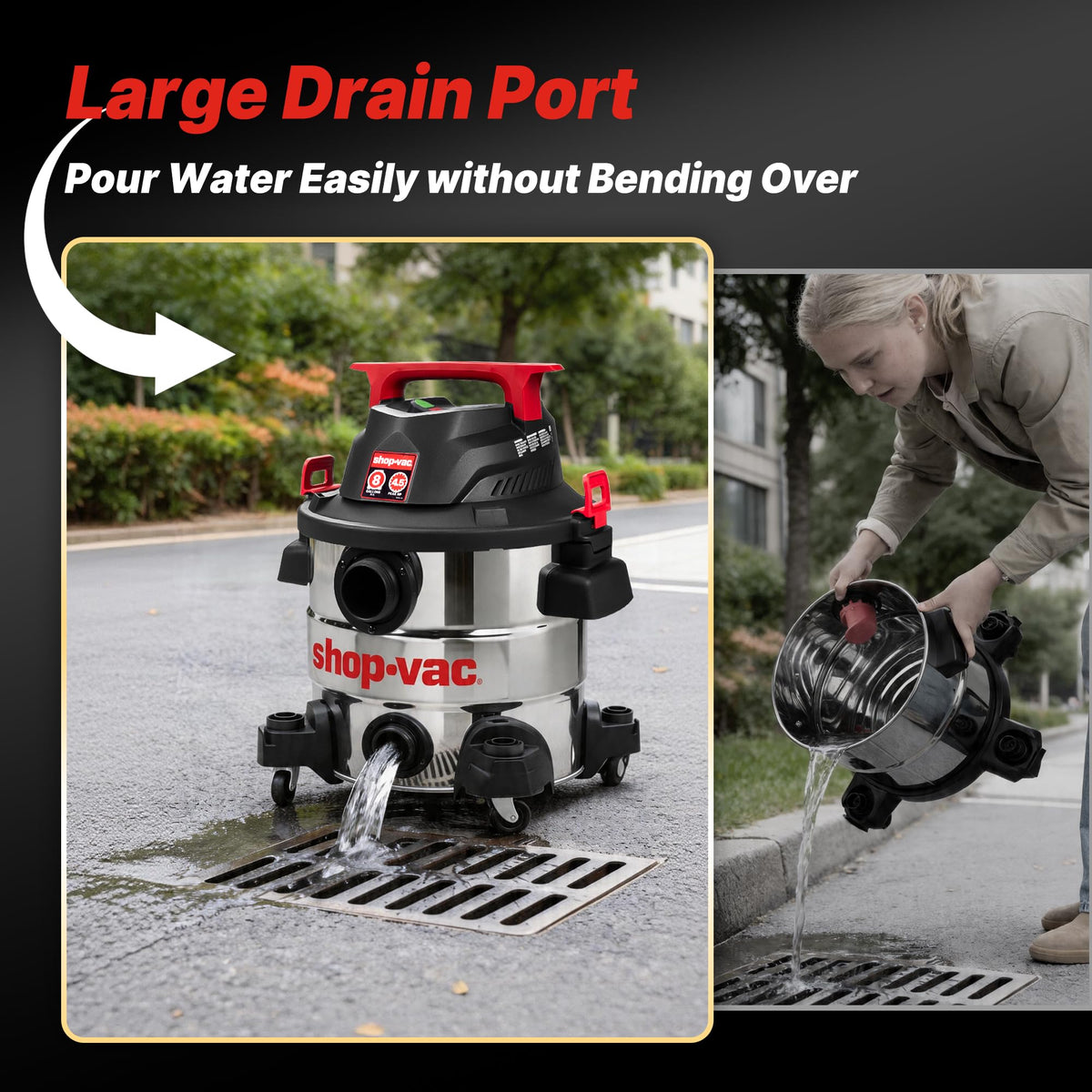 8 Gallon Stainless Steel Wet/Dry Vacuum L9849
