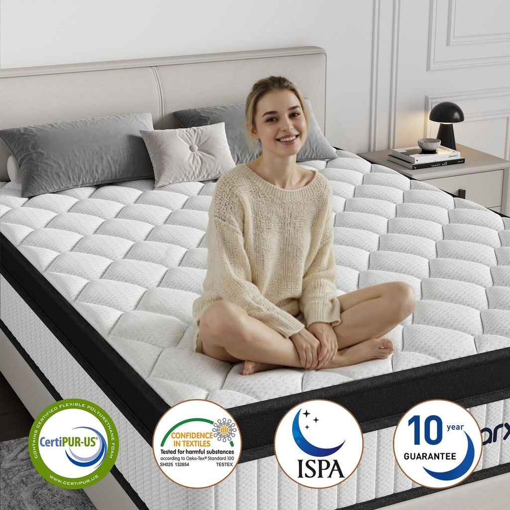 Full Size 12 Inch Hybrid Medium Firm Memory Foam Mattress P794321