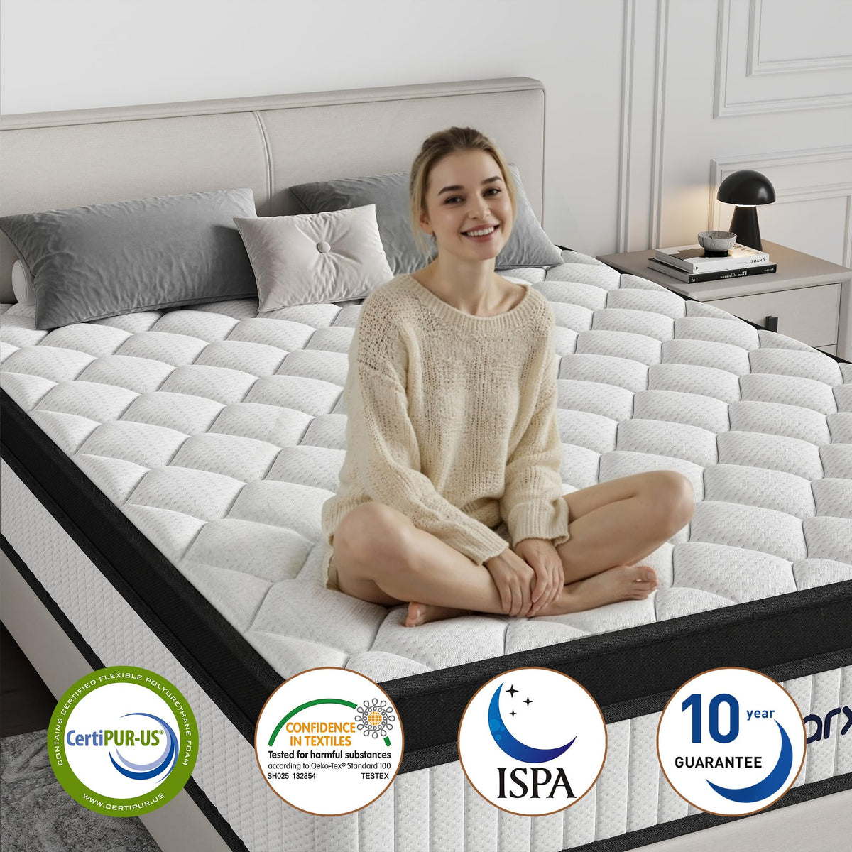 Full Size 12 Inch Hybrid Medium Firm Memory Foam Mattress P794321