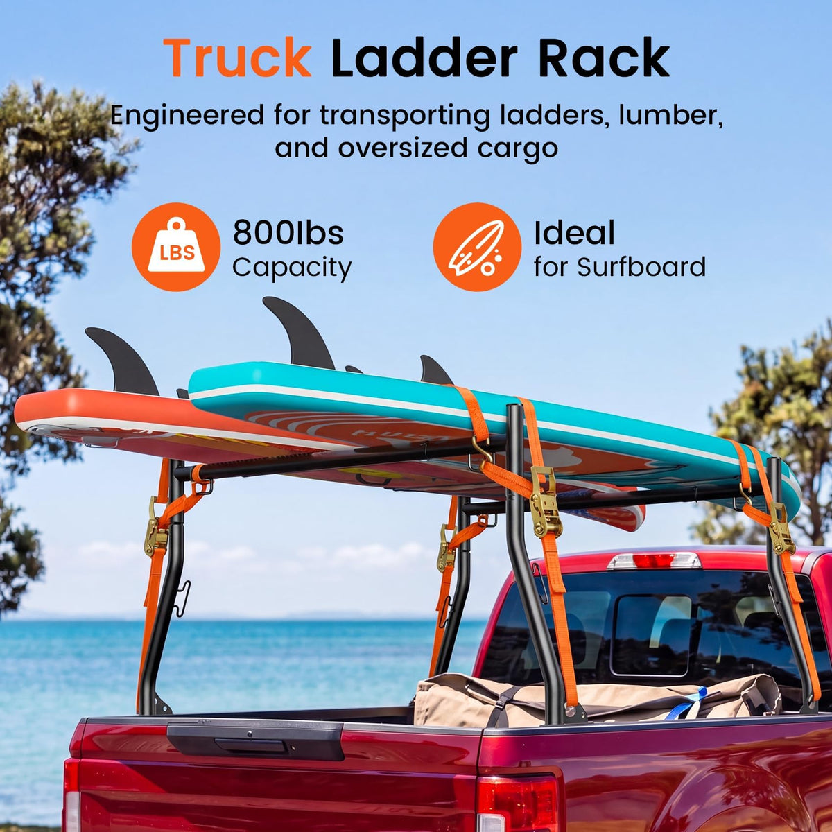 Truck Bed Ladder Racks, 800 lbs Capacity H51664