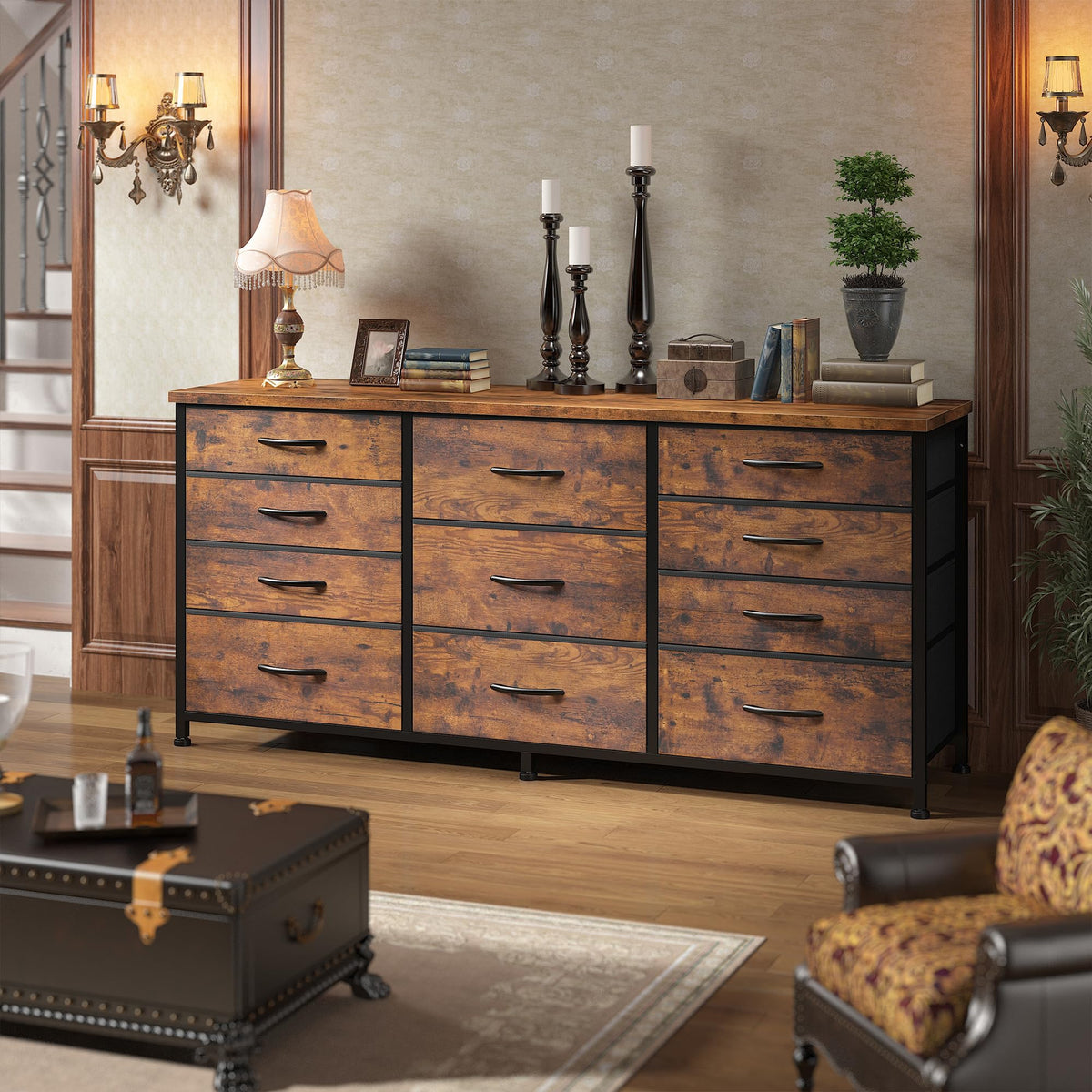 47.2"W Long Dresser with 11 Fabric Drawers C500613