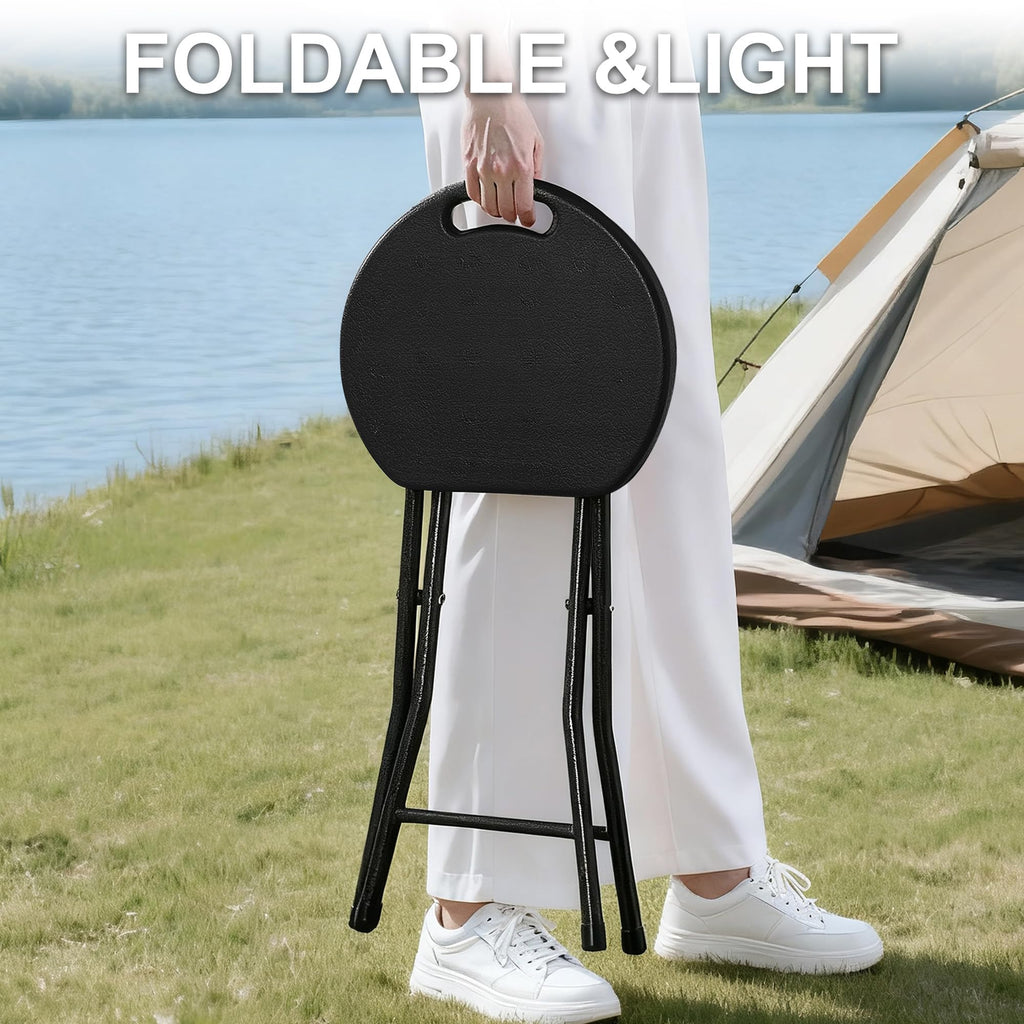 Black Folding Stool with Handle Z33166