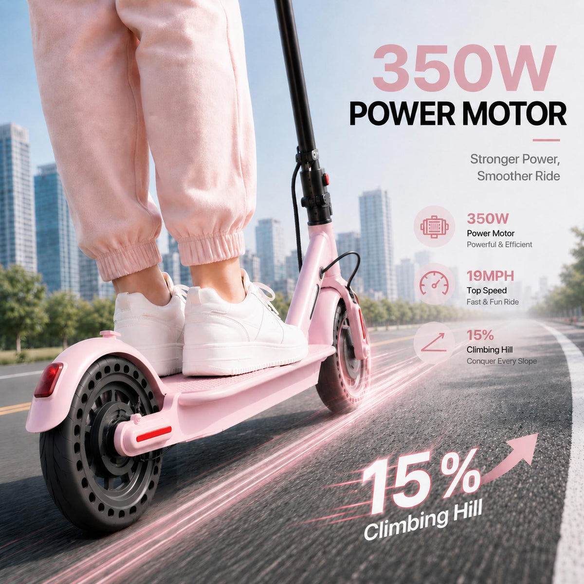 350W/500W Electric Scooter with Seat, Dual Suspension U7916