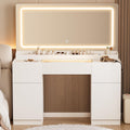 44" Pure White Vanity Desk with Mirror and Lights G973470