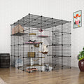 Large Cat Cage Indoor Enclosure Playpen Metal Wire Kennels Crate 55L x 55W x 55H Inchs E234