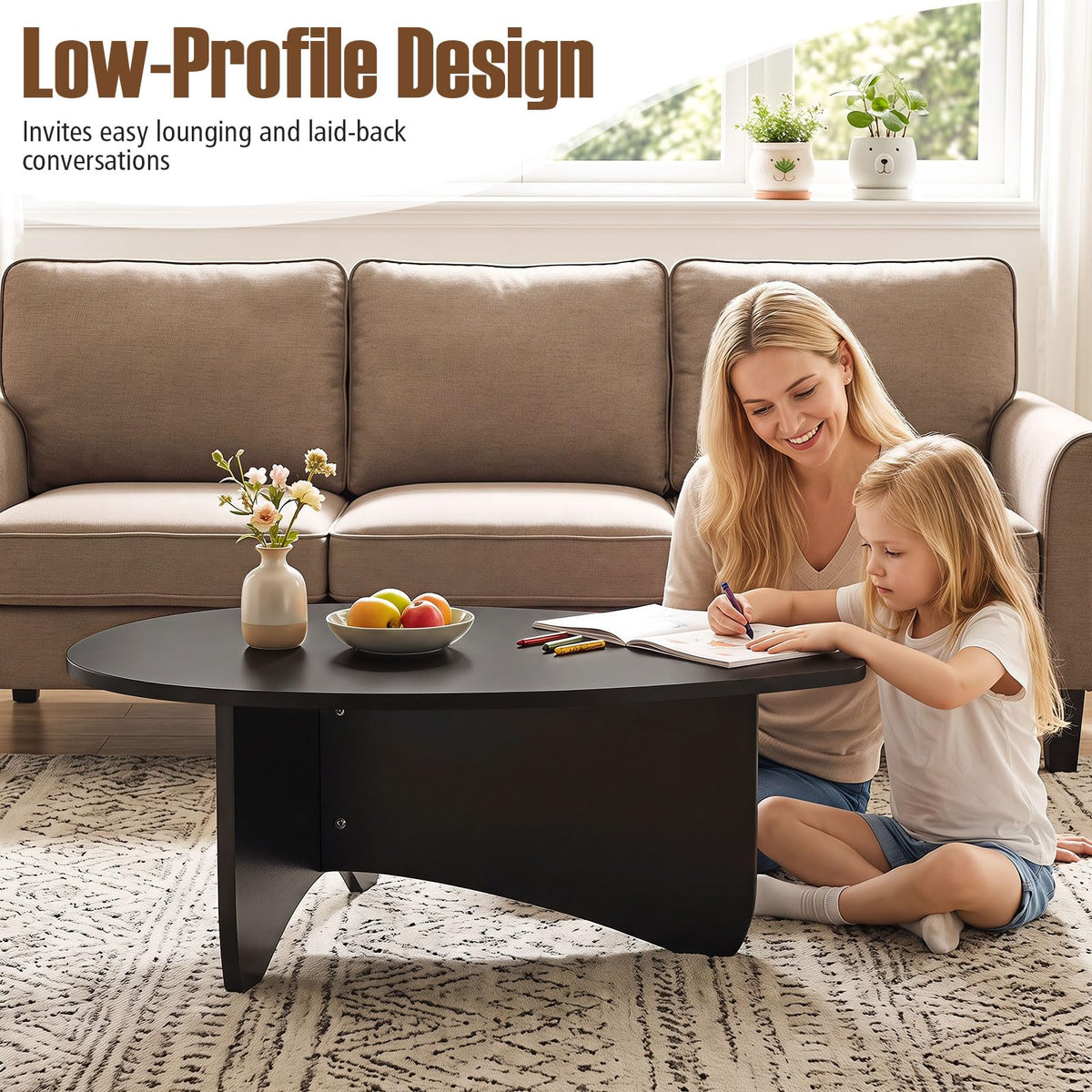 Oval Coffee Table Black G34111