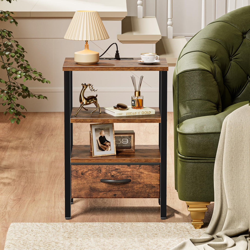 3-Tier Nightstand with Charging Station S7706
