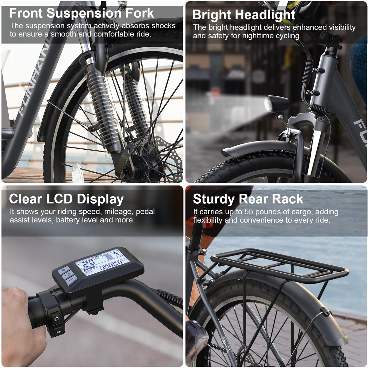 26" 1000W Electric Bike with 48V Battery, 7-Speed J46173