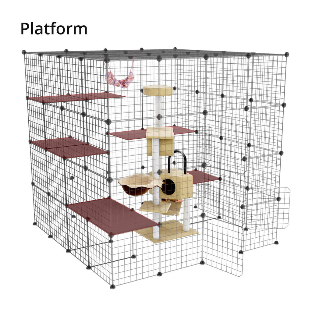 Large Cat Cage Indoor Enclosure Playpen Metal Wire Kennels Crate 55L x 55W x 55H Inchs E234