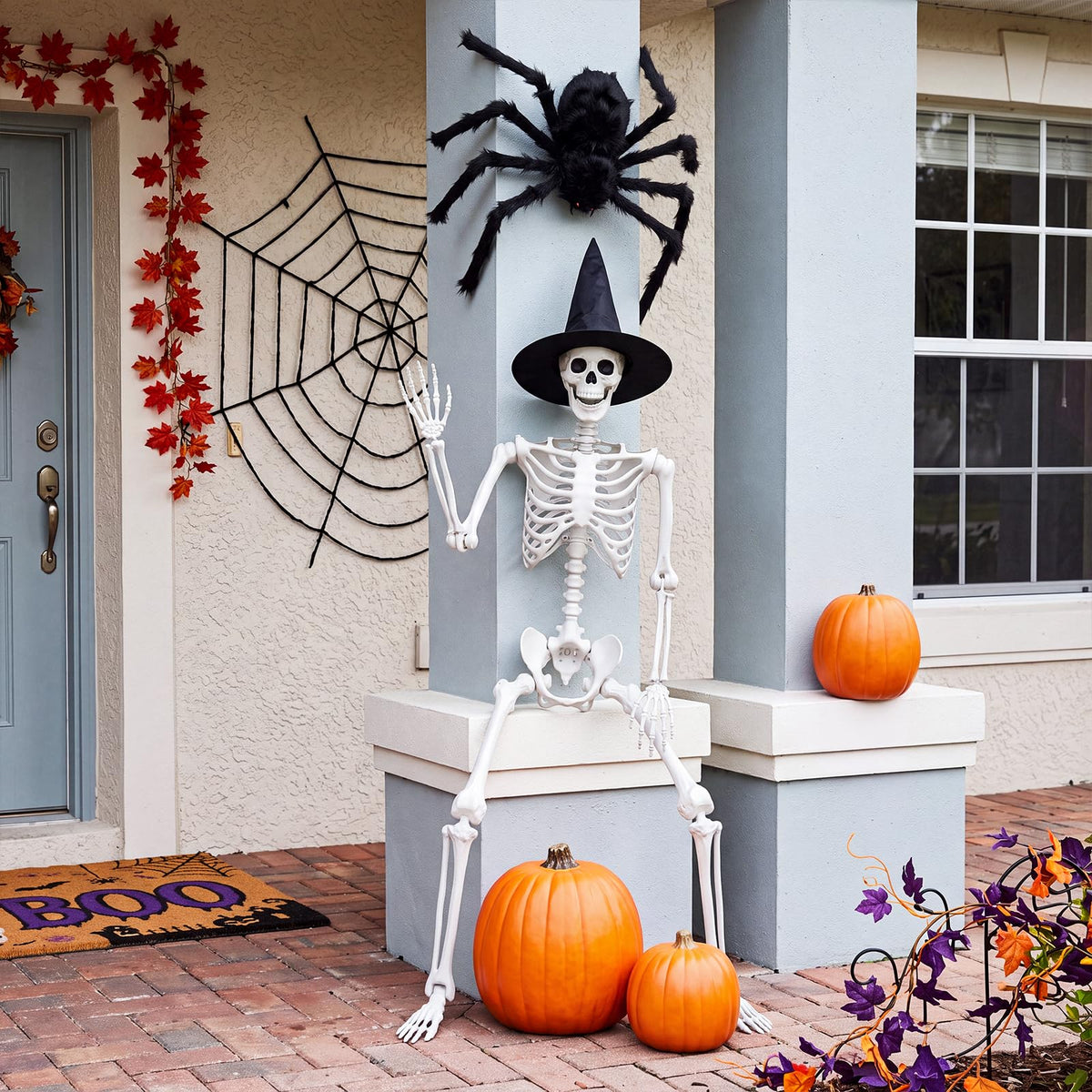 Halloween Life Size Human Skeleton with Posable Joint T9113