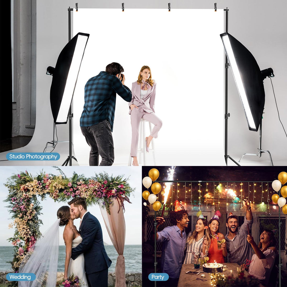 10x10Ft Heavy Duty Adjustable Backdrop Stand T147