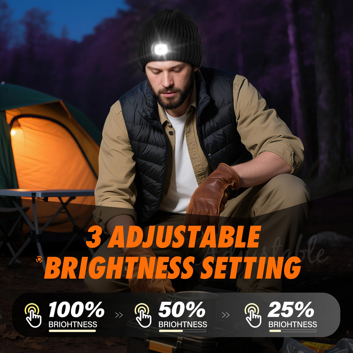 2 Pack Bluetooth Beanie Hat with Light V2116