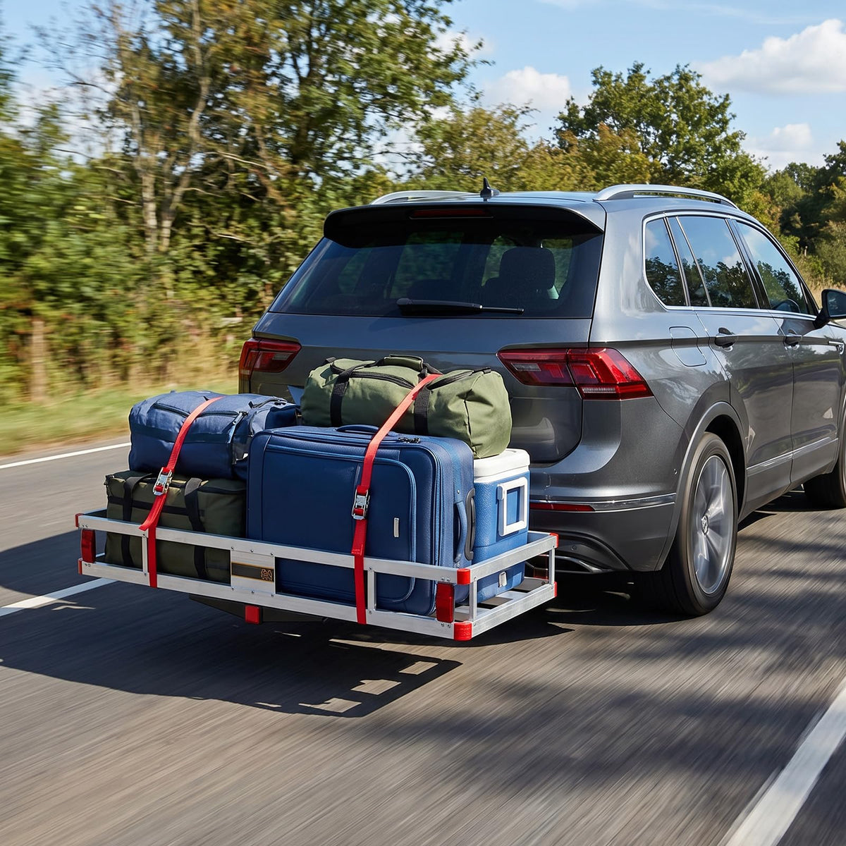 Aluminum Hitch Mount Cargo Carrier with 9" Side Rails, 500 lbs Capacity B996