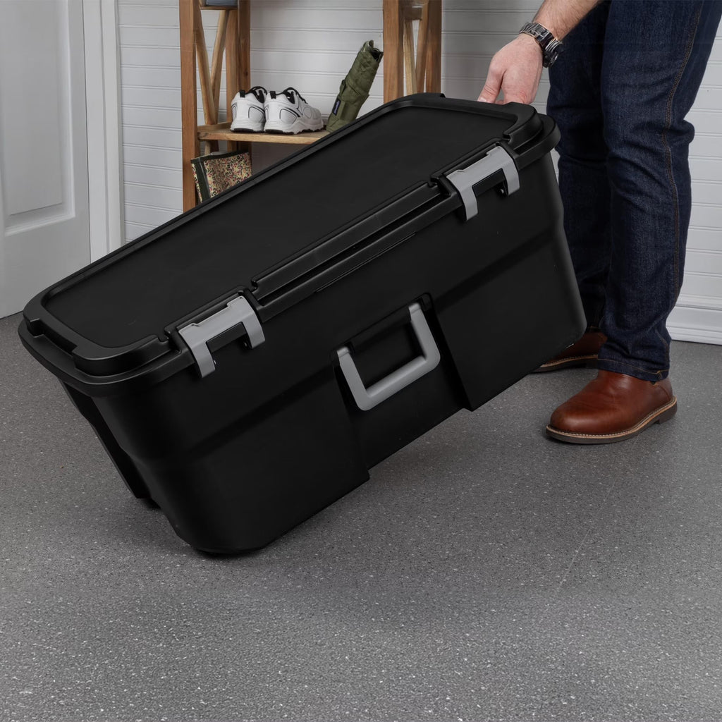 22 Gallon Black Wheeled Storage Trunk W1381