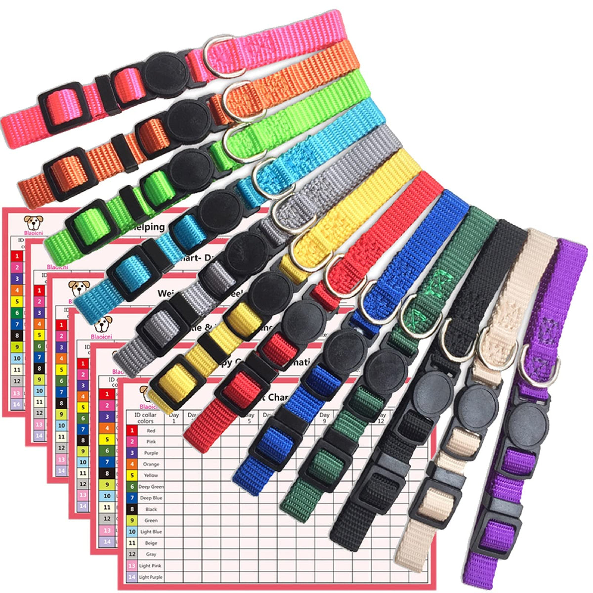 Soft Nylon Puppy Collars 12pcs Y389