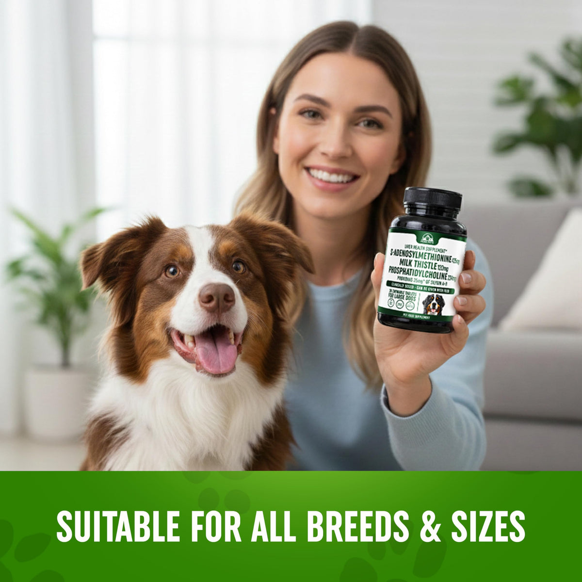 Liver Support Supplement for Large Dogs with Milk Thistle - 30 Chewable Tablets U183