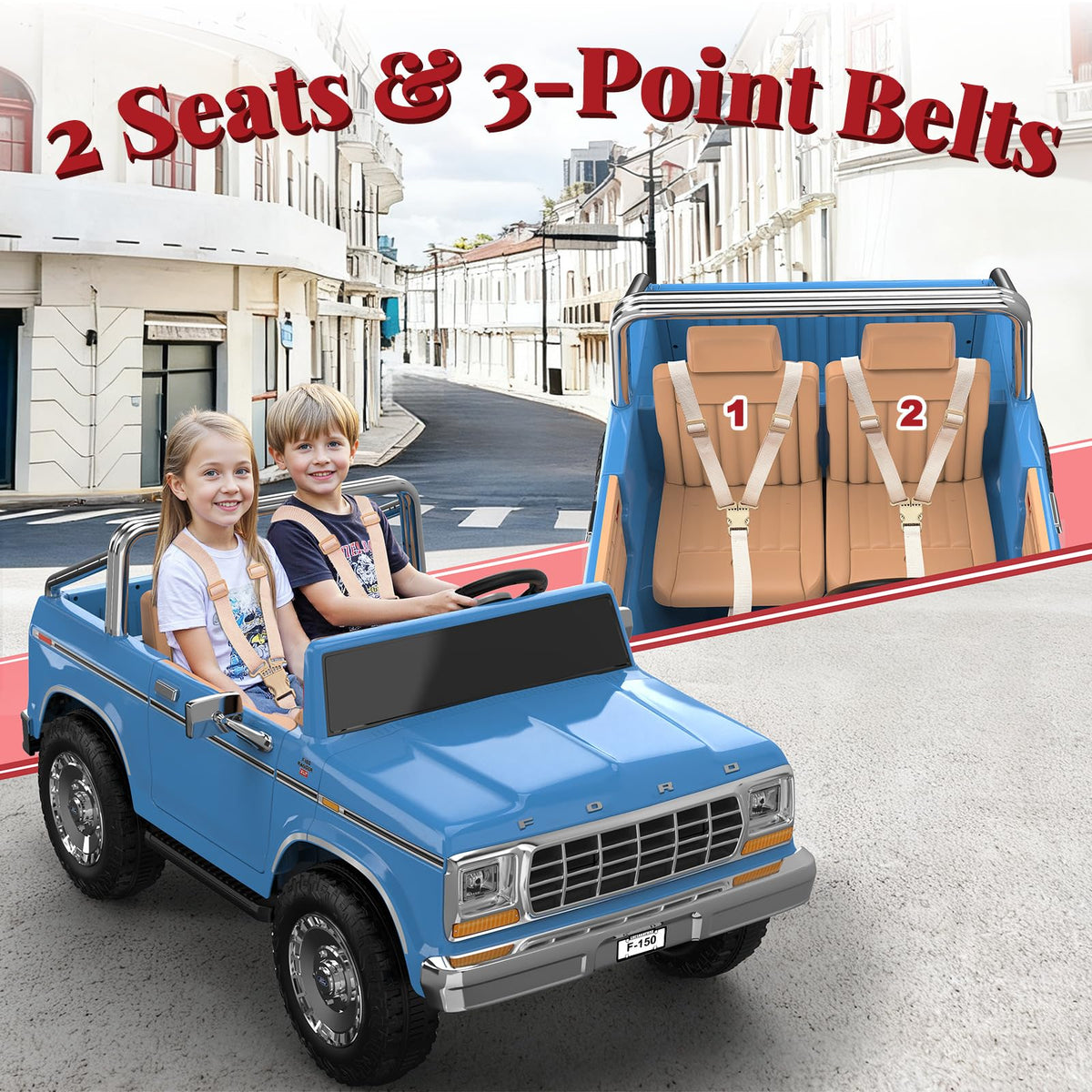 Blue 24V 2 Seater Ride on Car N71560