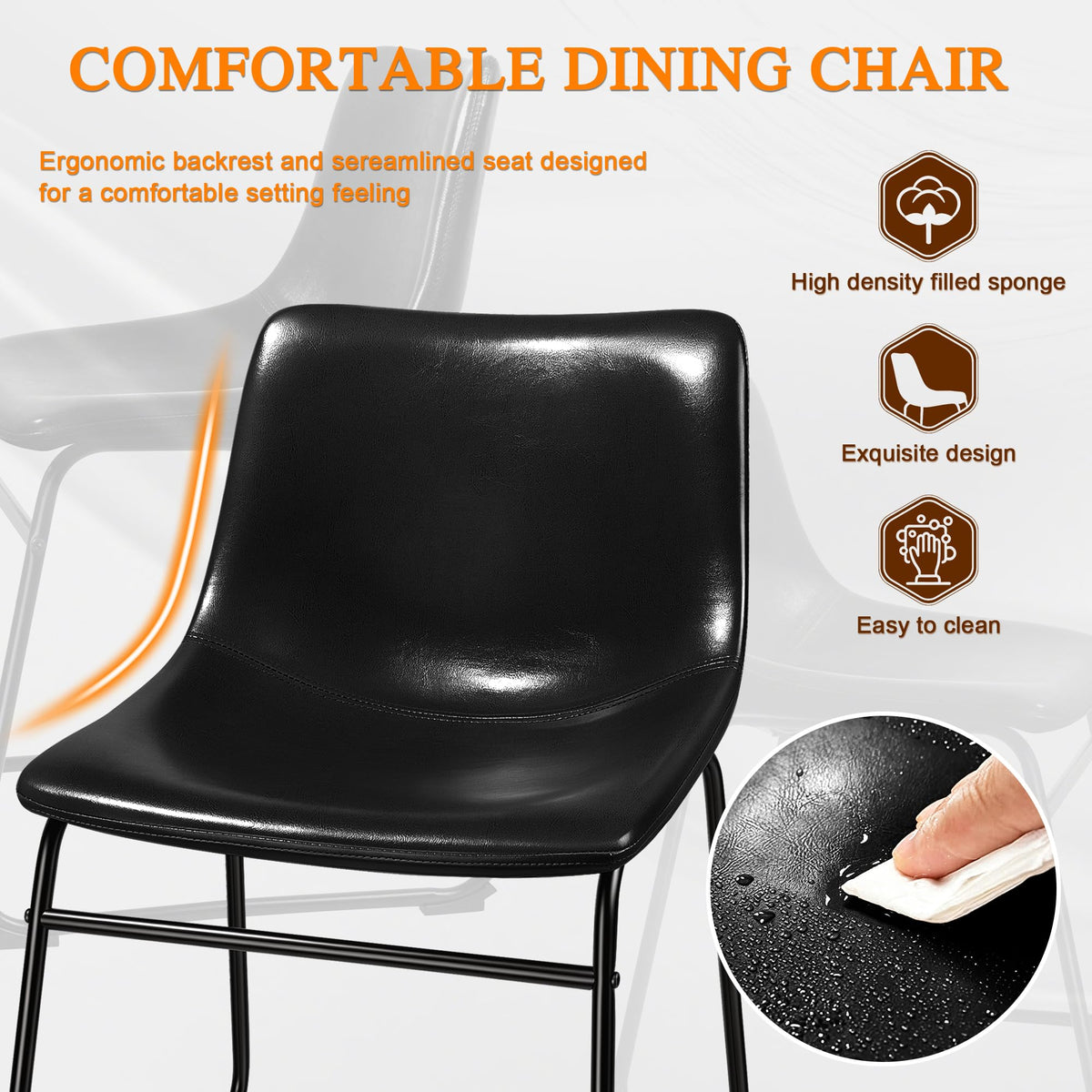 Faux Leather Bar Stools Set of 2 Q49141