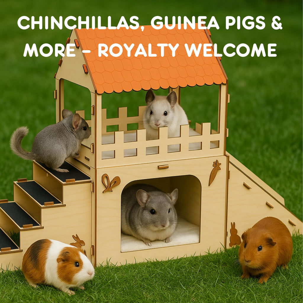 Extra Large Wooden Rabbit Hideout with Fleece Mats Z39053