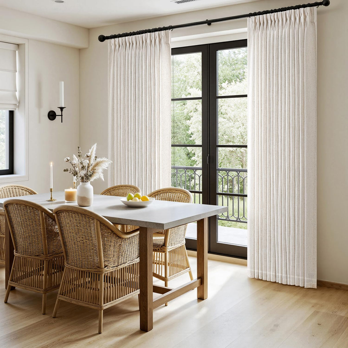 120 Inches Long 2 Panels Linen Curtains M955543