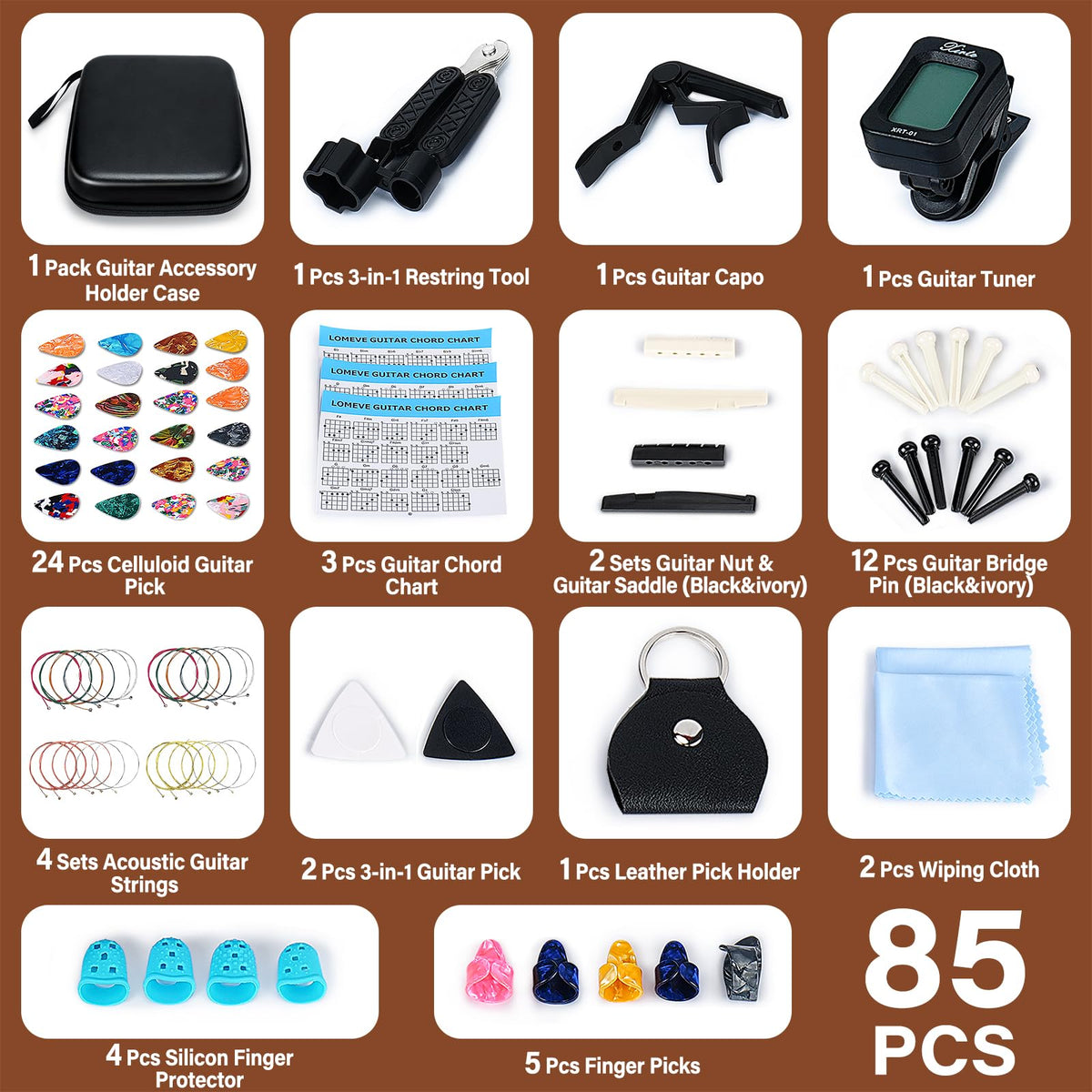 85PCS Guitar Accessories Kit Y38441