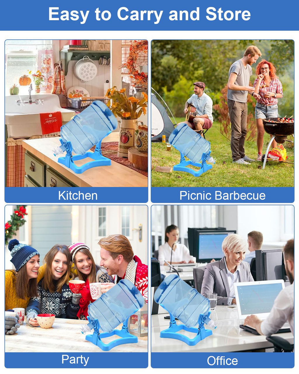 Folding Water Jug Holder with 2 Valves R13609