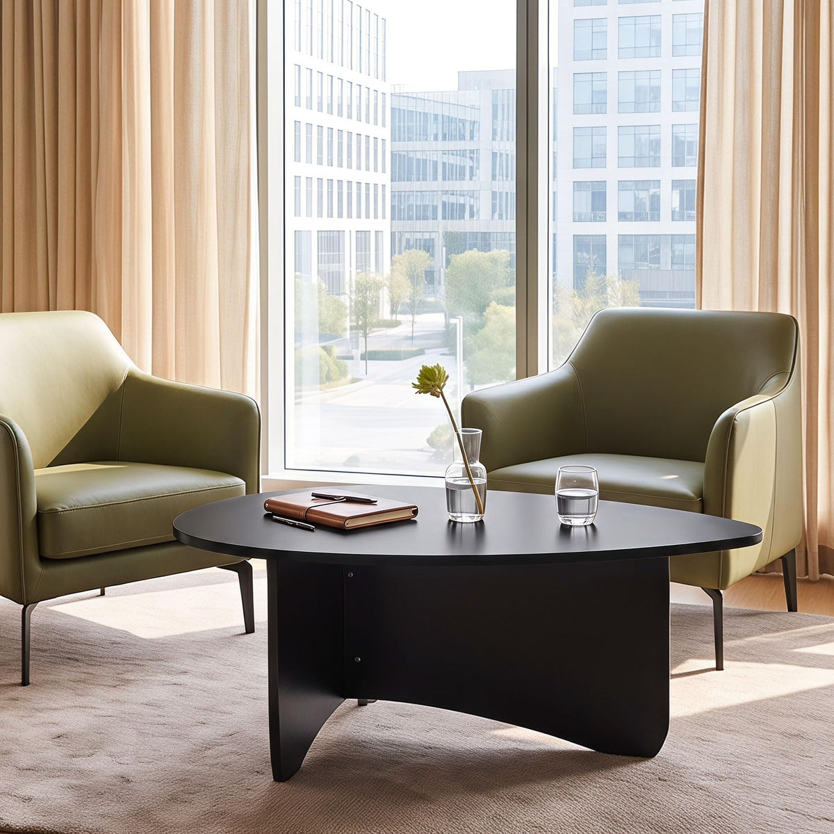 Oval Coffee Table Black G34111