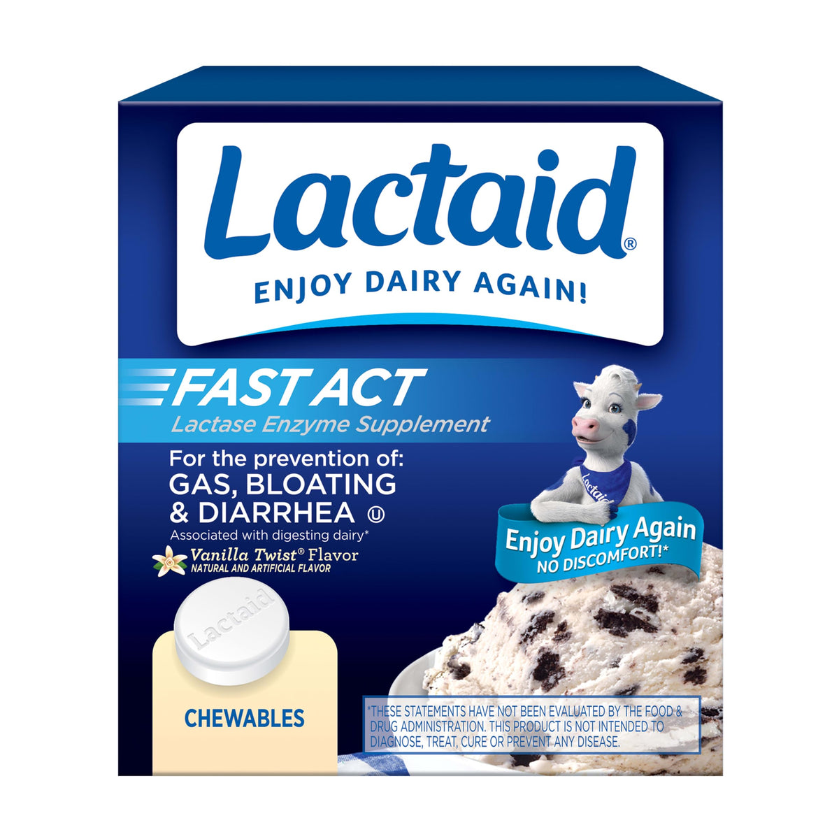 Vanilla Twist 60 Ct Lactose Intolerance Relief Chewables R155