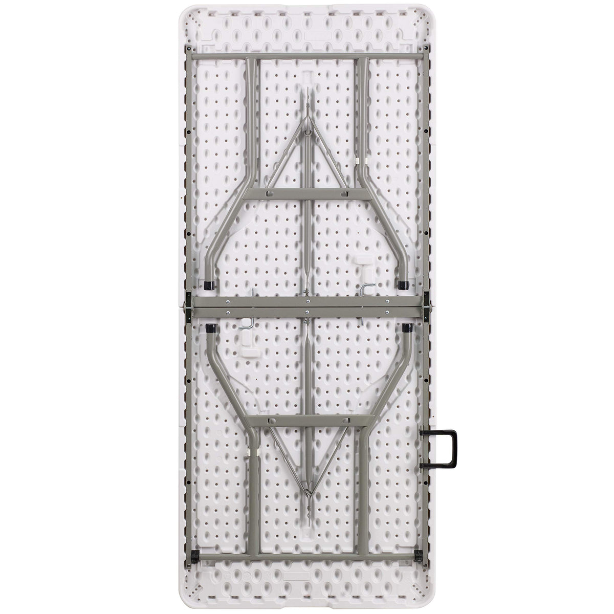 6-Foot Bi-Fold Granite White Plastic Folding Table with Carrying Handle B714833
